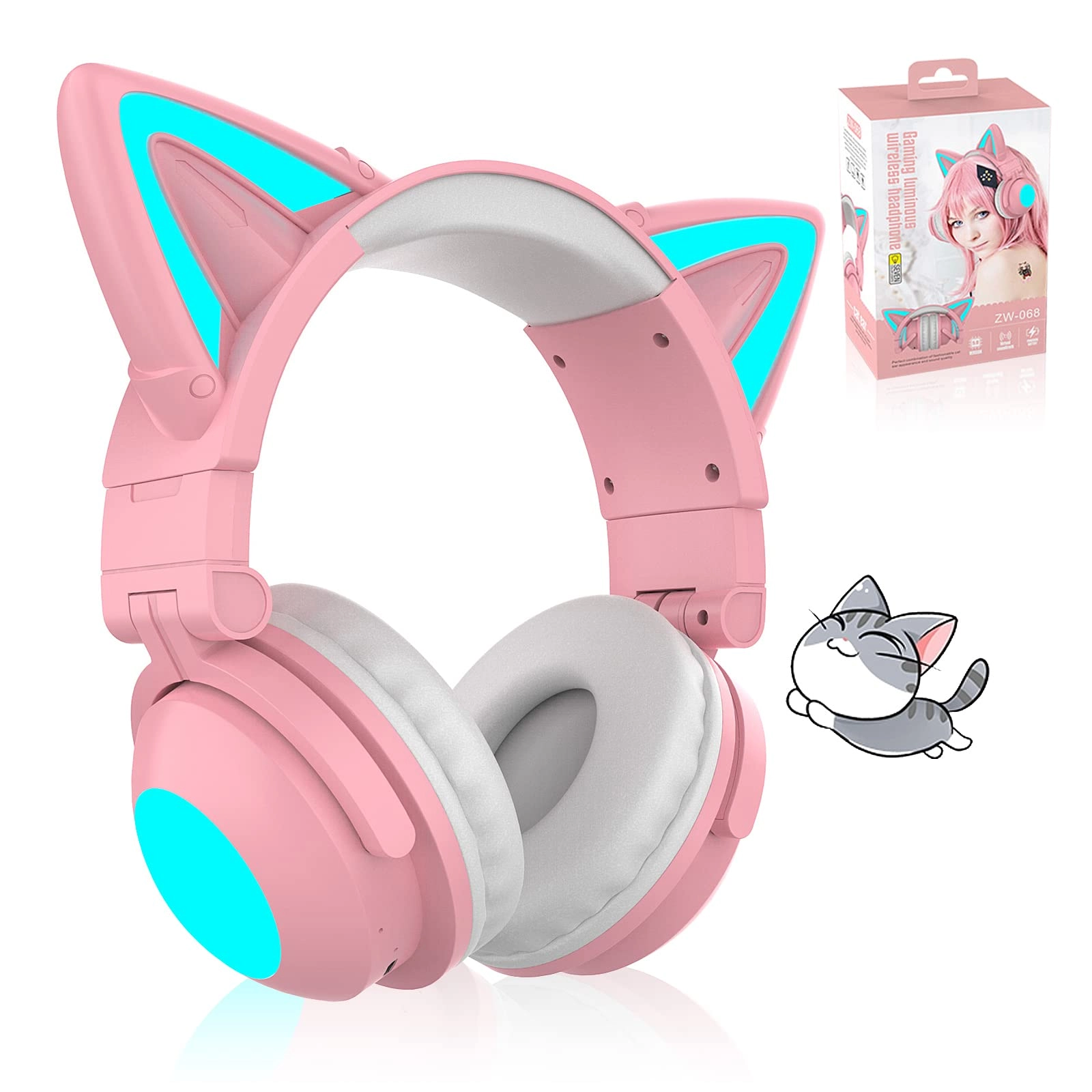 Cat Ear Bluetooth Headphones Wireless Headphone