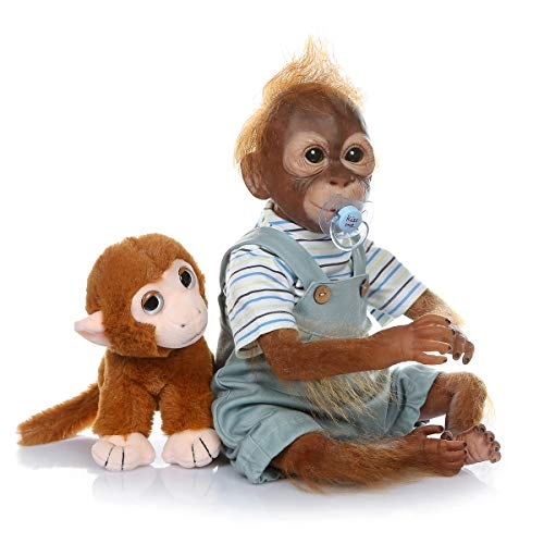 Reborn Monkey Doll - 21 inches (52cm) Silicone Vinyl Brown Ages 3+