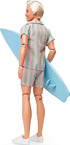 Ken Doll - Pastel Pink and Green Striped Beach Matching Set Surfboard Ages 72+