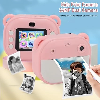 Instant Photo Camera Printer - 24MP 1080P 2 Inch