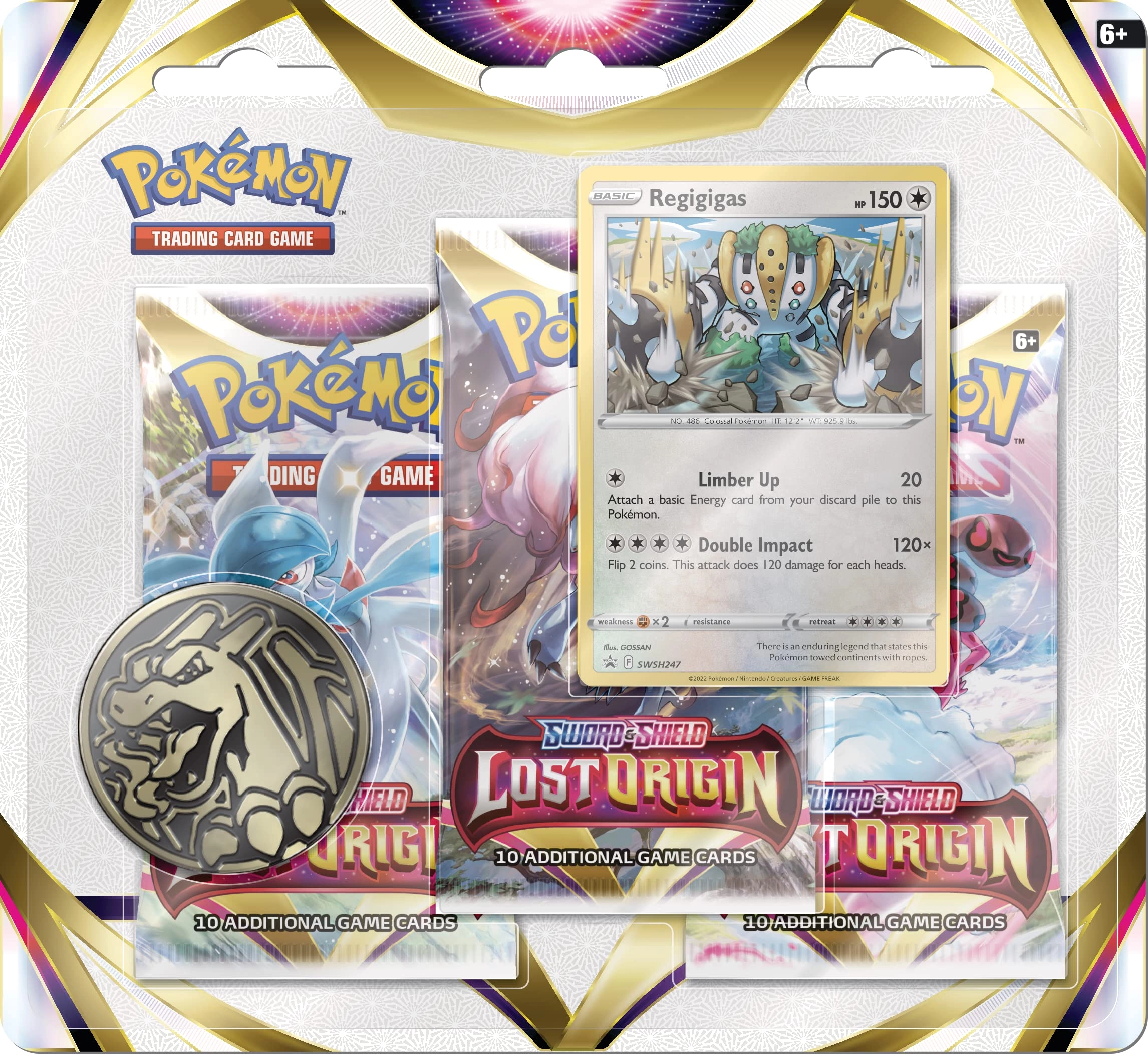 Pokmon Sword & Shield - Lost Origin - 3 Boosters Regigigas Foil Promo Card Triple Pack