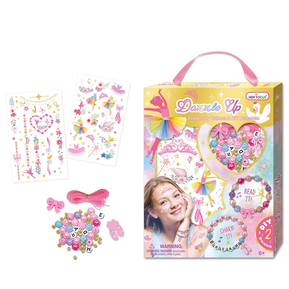 Hot Focus Dazzle Up - Ballerina Temporary Tattoos DIY Bracelets Kit