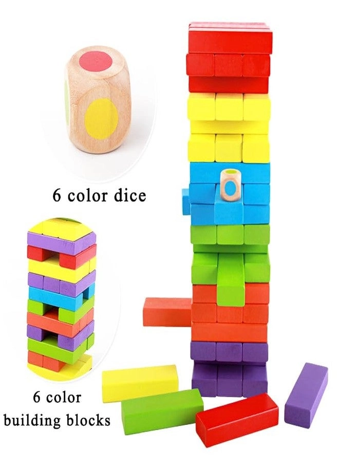 Stacking and Balancing Wooden Blocks - 48 Pcs