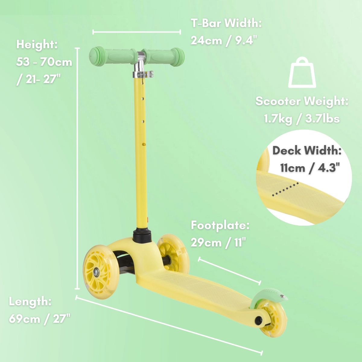 Teeny 3-Wheel Kick Scooter – LED