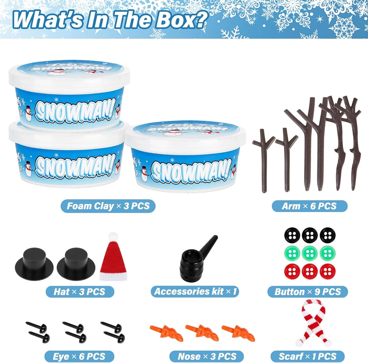 Christmas Craft Snowman Kit - 3 Pack