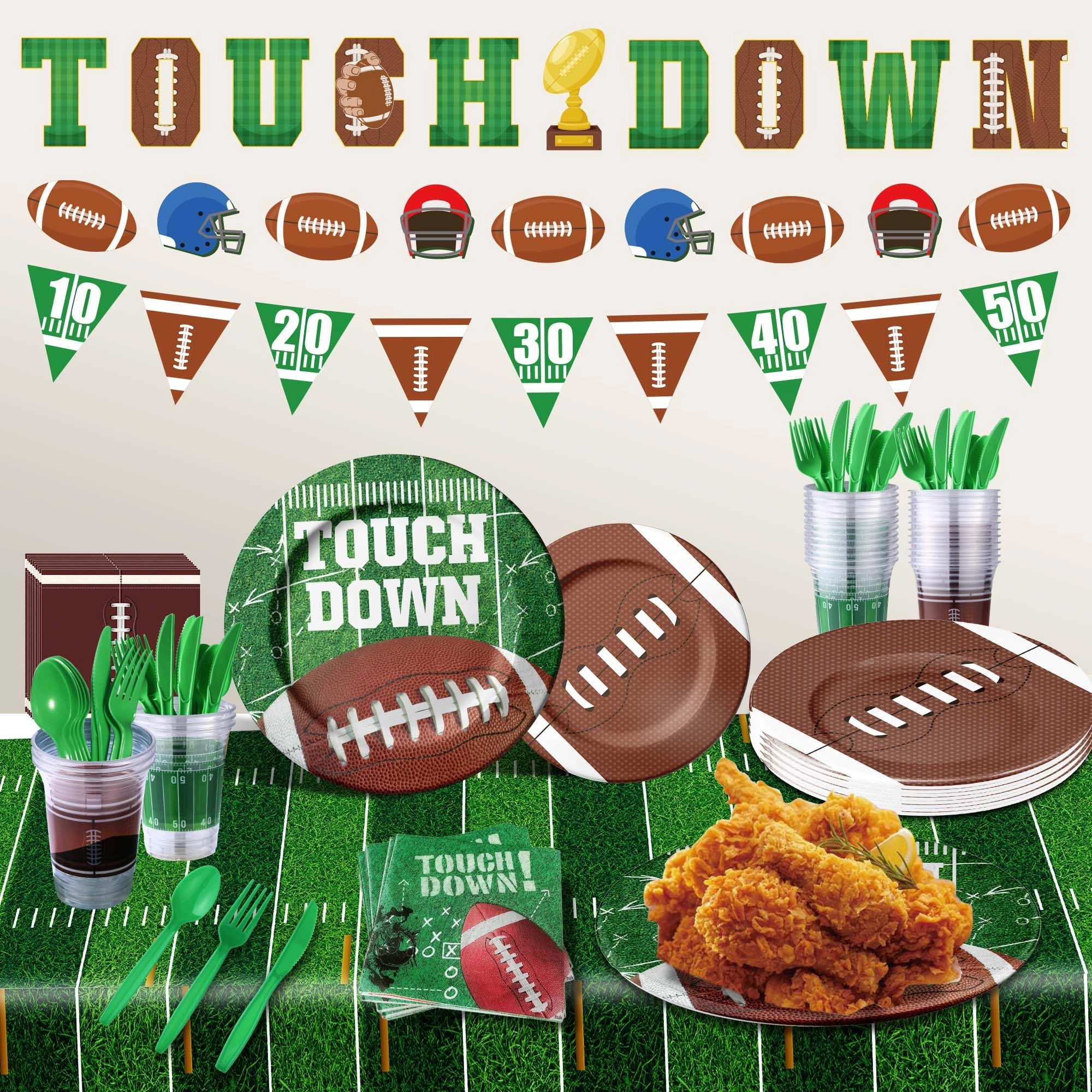Football Party Supplies Kit - 173PCS Party