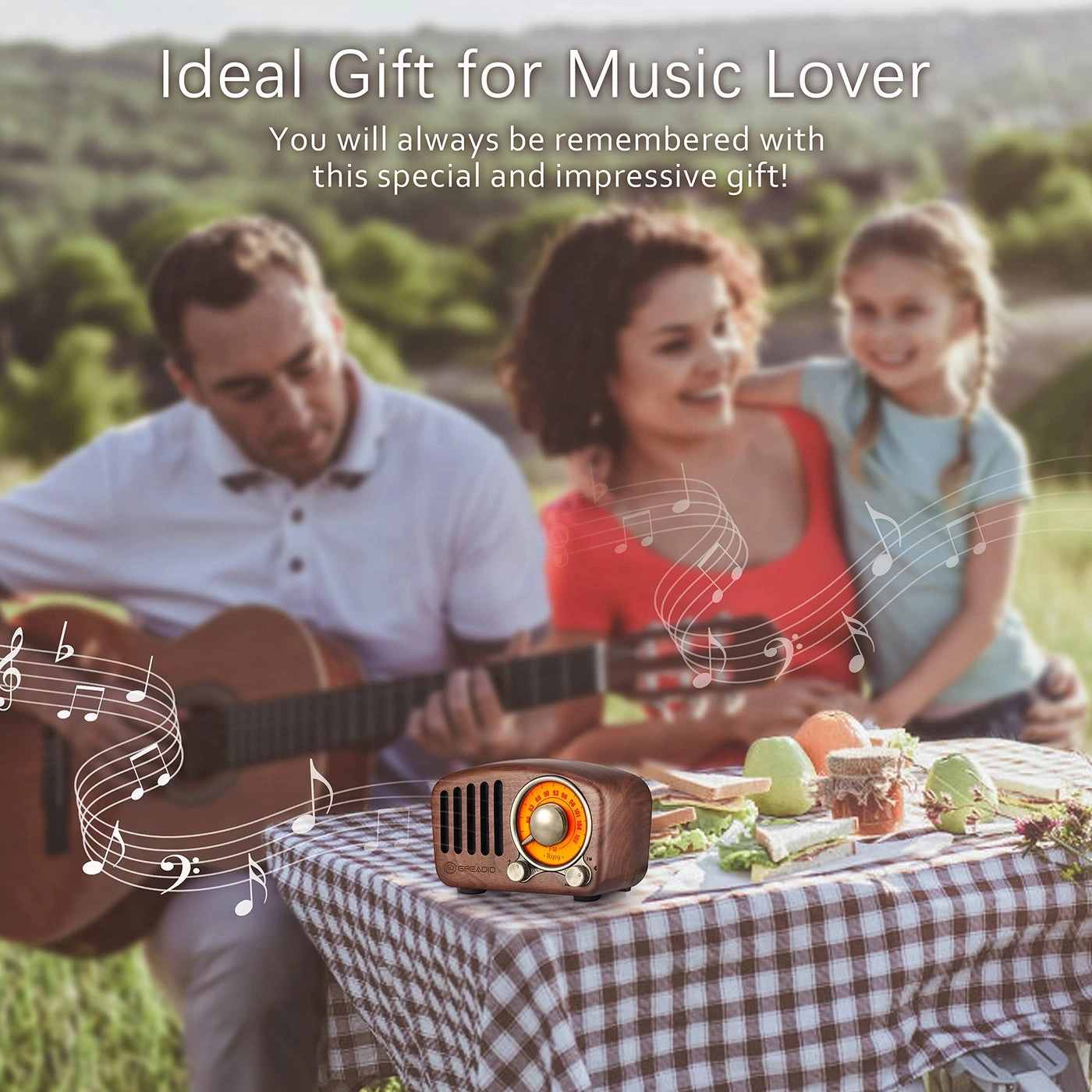 Vintage Walnut Wood Bluetooth Speaker Radio - Bluetooth