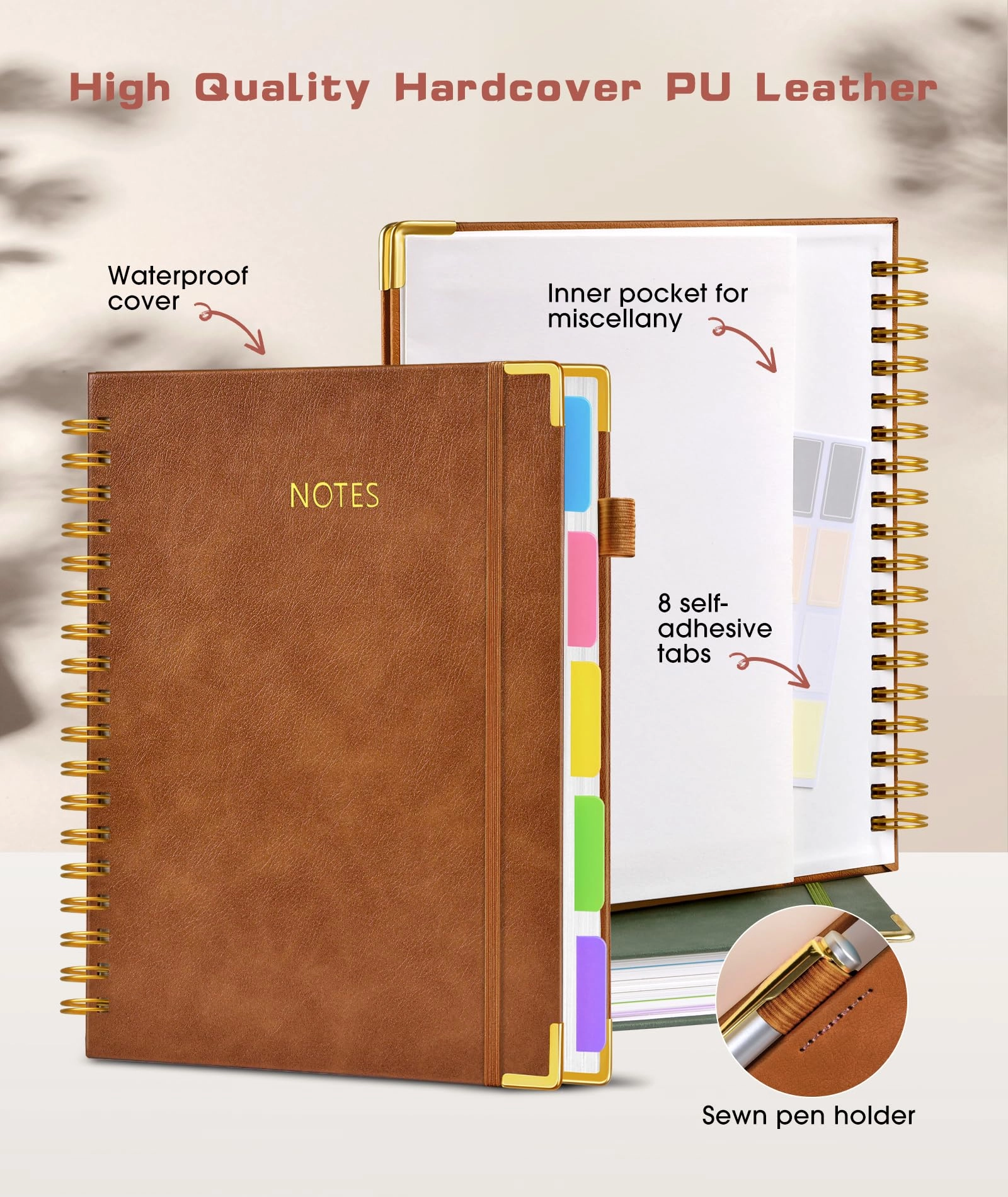 Spiral Notebook Large Hardcover - Lined 150 Sheets
