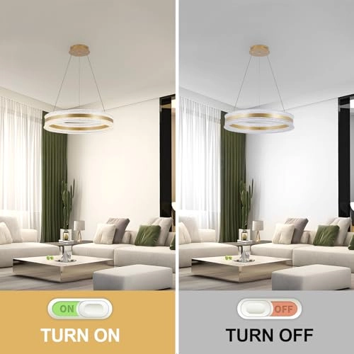 Round LED Chandelier - 3000K–6000K Dimmable