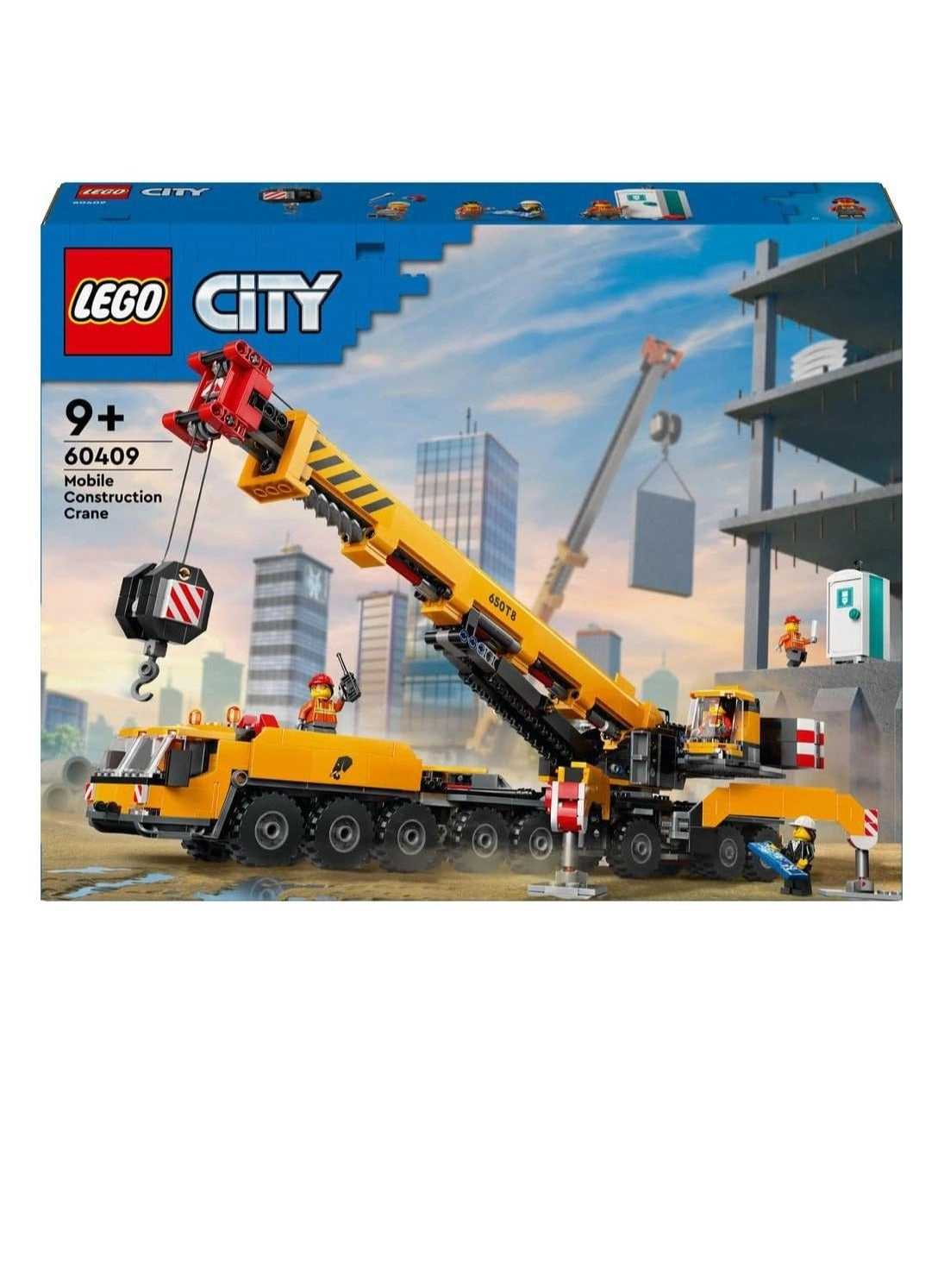 City Mobile Construction Crane - 4 Minifigures Long Extendable Boom