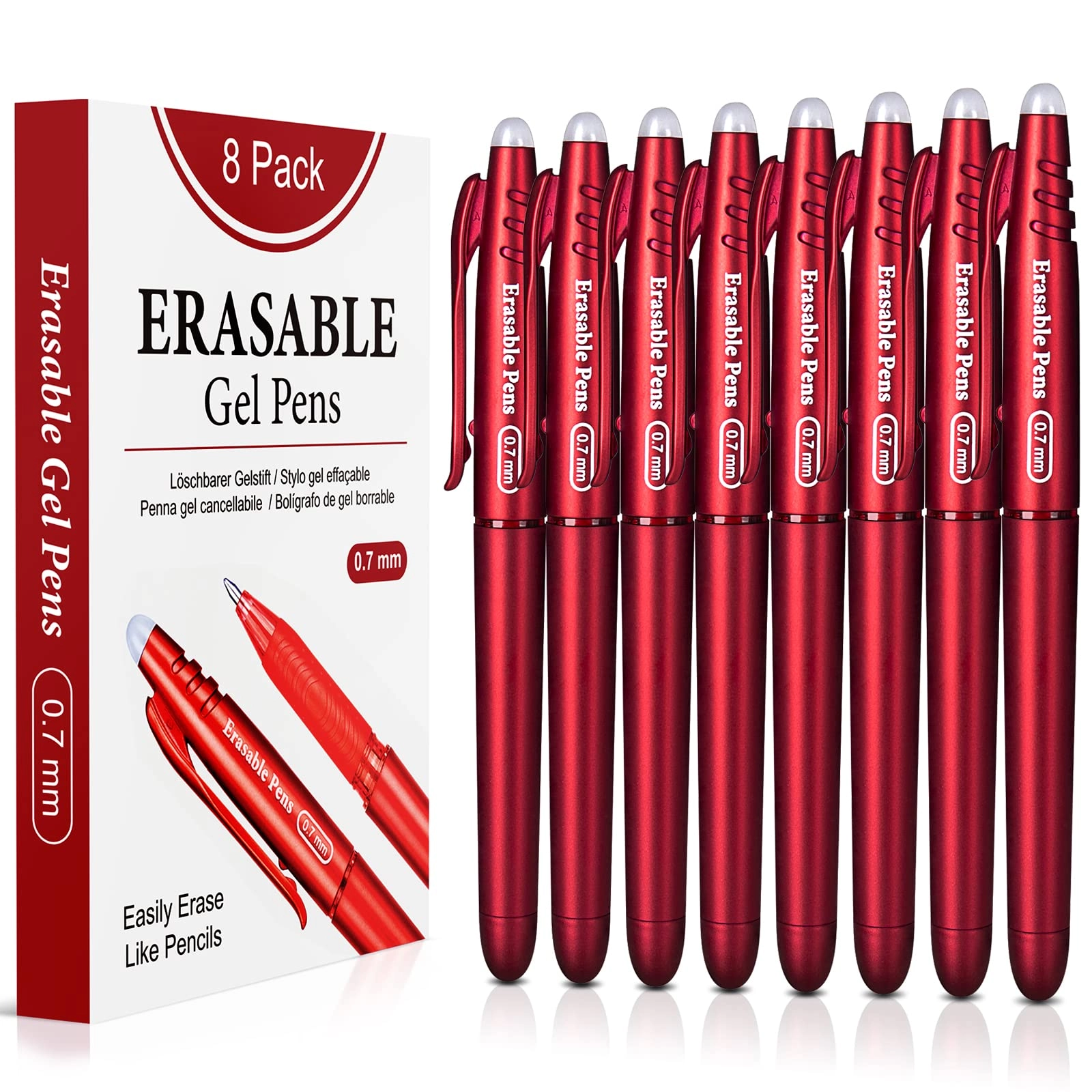 Erasable Gel Pens - 8-Piece 0.7mm
