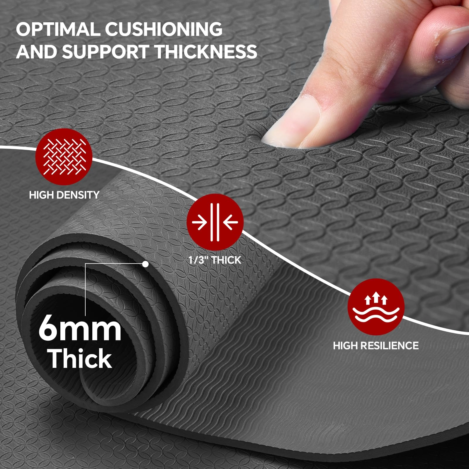 Extra Large Yoga Mat - Thermoplastic Elastomers 6mm