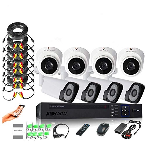 bullet camera + dome camera + 720P AHD DVR + BNC DC cable + 12 5A adapter + 1by 5 DC cable + mouse - 8 8 720p