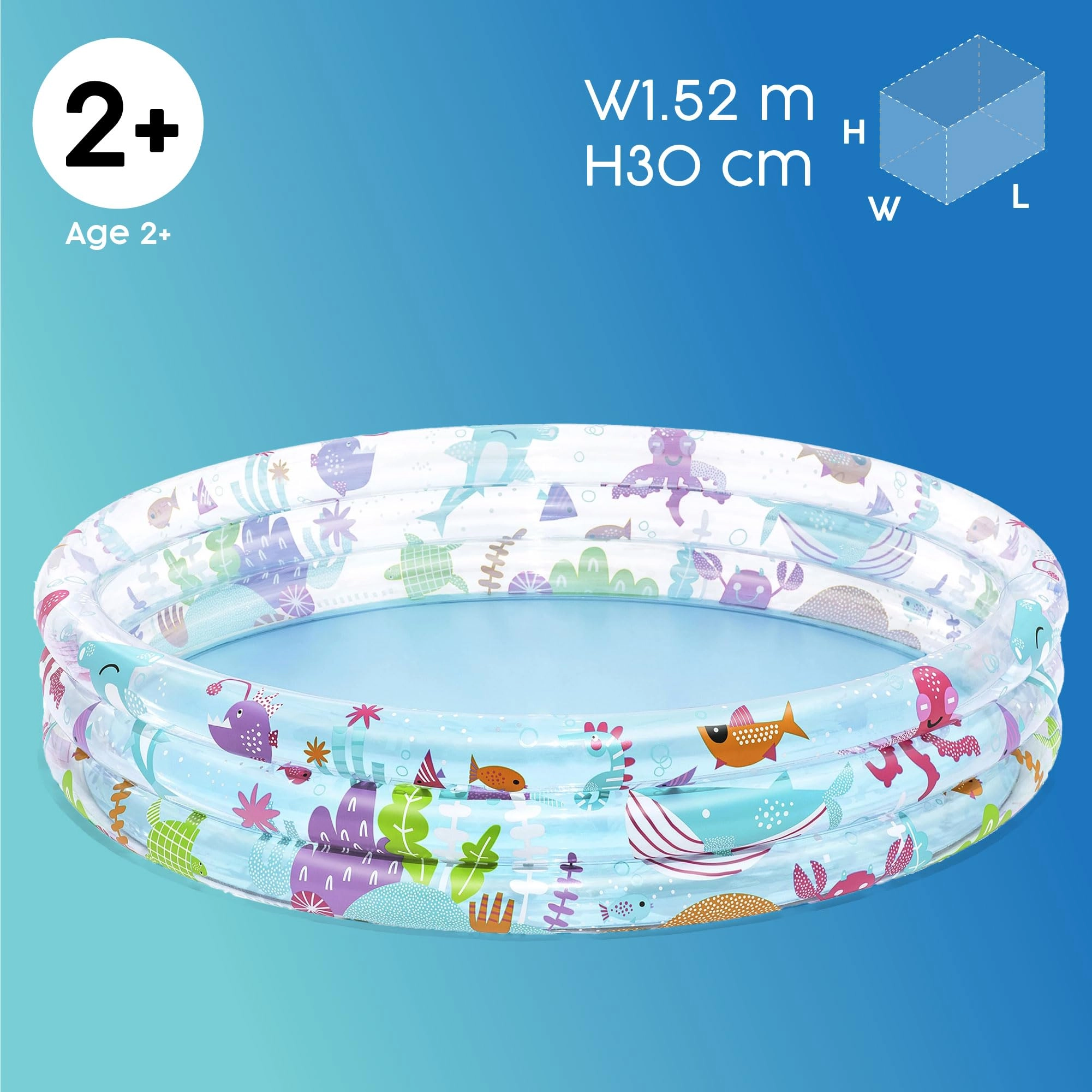 3-Ring Summer Colors Paddling Pool - 1.52 m 317 L