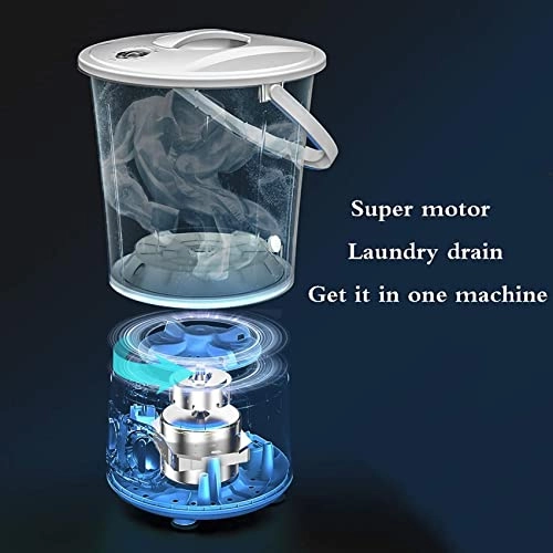 AADECOR Portable Washing hine, Ultrasound Folding Fully Automatic Laundry hine, Turbine Washer, Low Noise, Mini,Place it anywhere, store easily, blue,pink,Blue