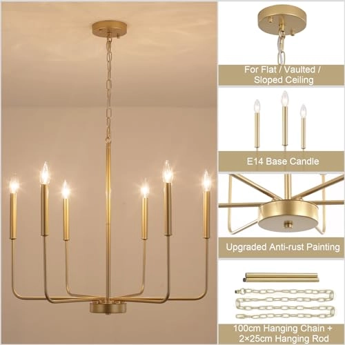 6 Crystal Chandelier - 65 cm-215 cm