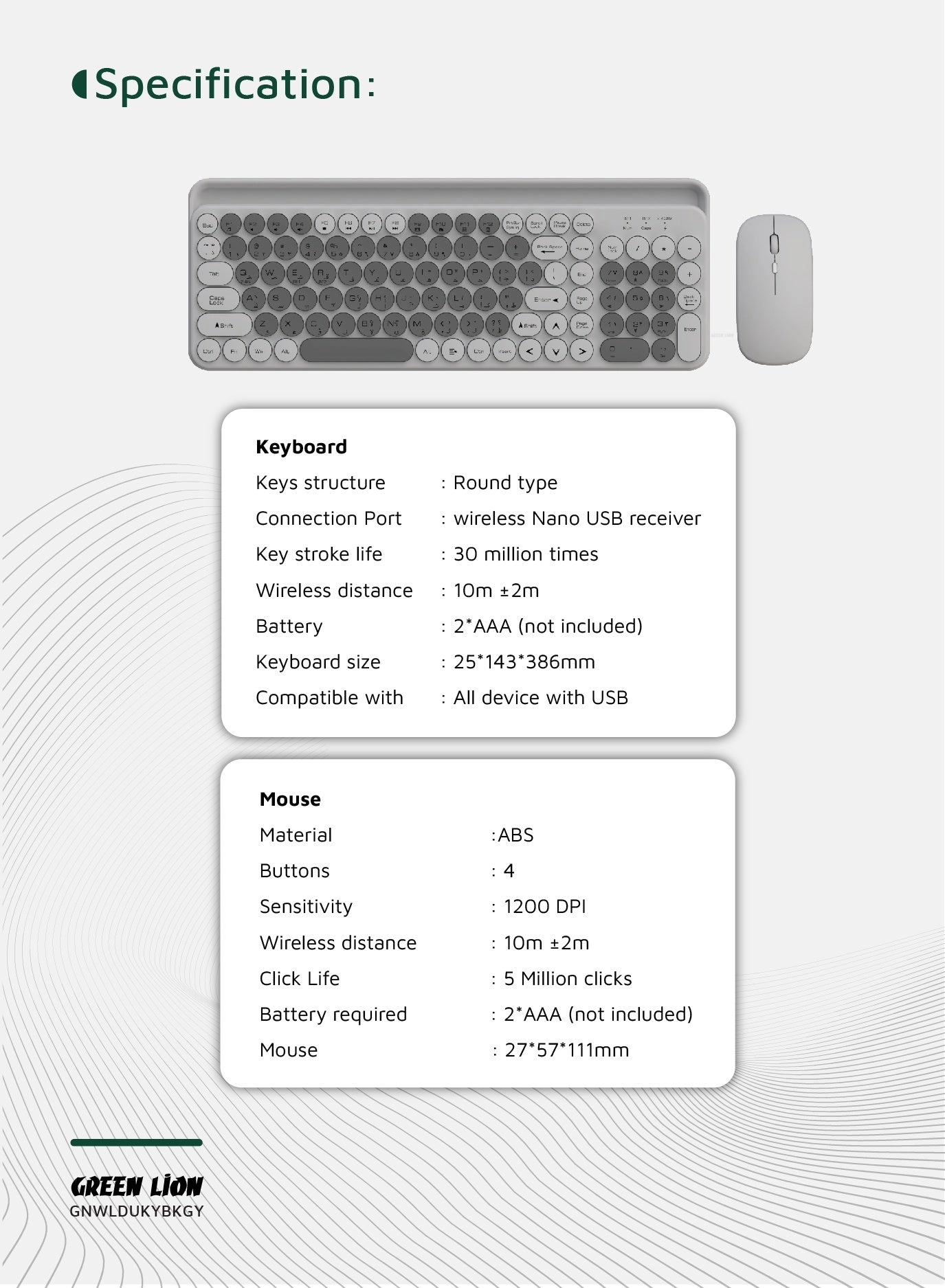 Wireless Duo - Wireless Nano USB Receiver 1200 dots per inch