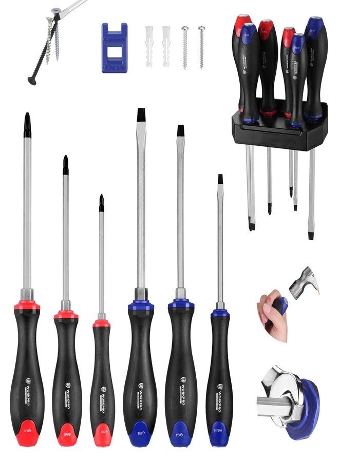 WORKPRO Magnetic Slotted and Phillips Screwdriver Set (12 Pcs)