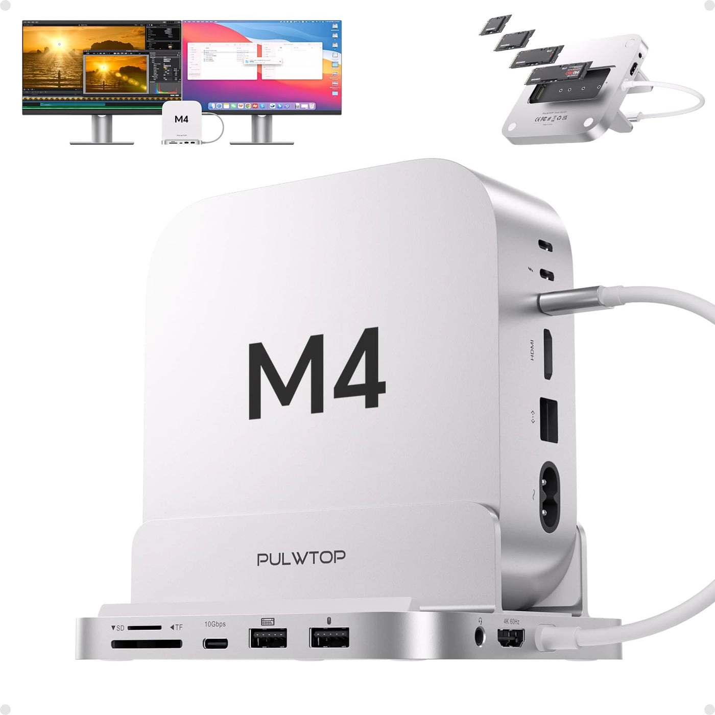 Mac mini M4 Dock - 4TB M.2 HDMI 4K 60Hz
