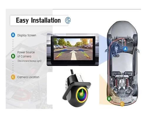 Intelligent Dynamic Trajectory Car Rear View Camera - Night Vision Wire 4K AHD 1080P