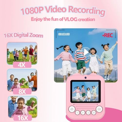 Kids Digital Camera With Instant Print - 48MP 1080P