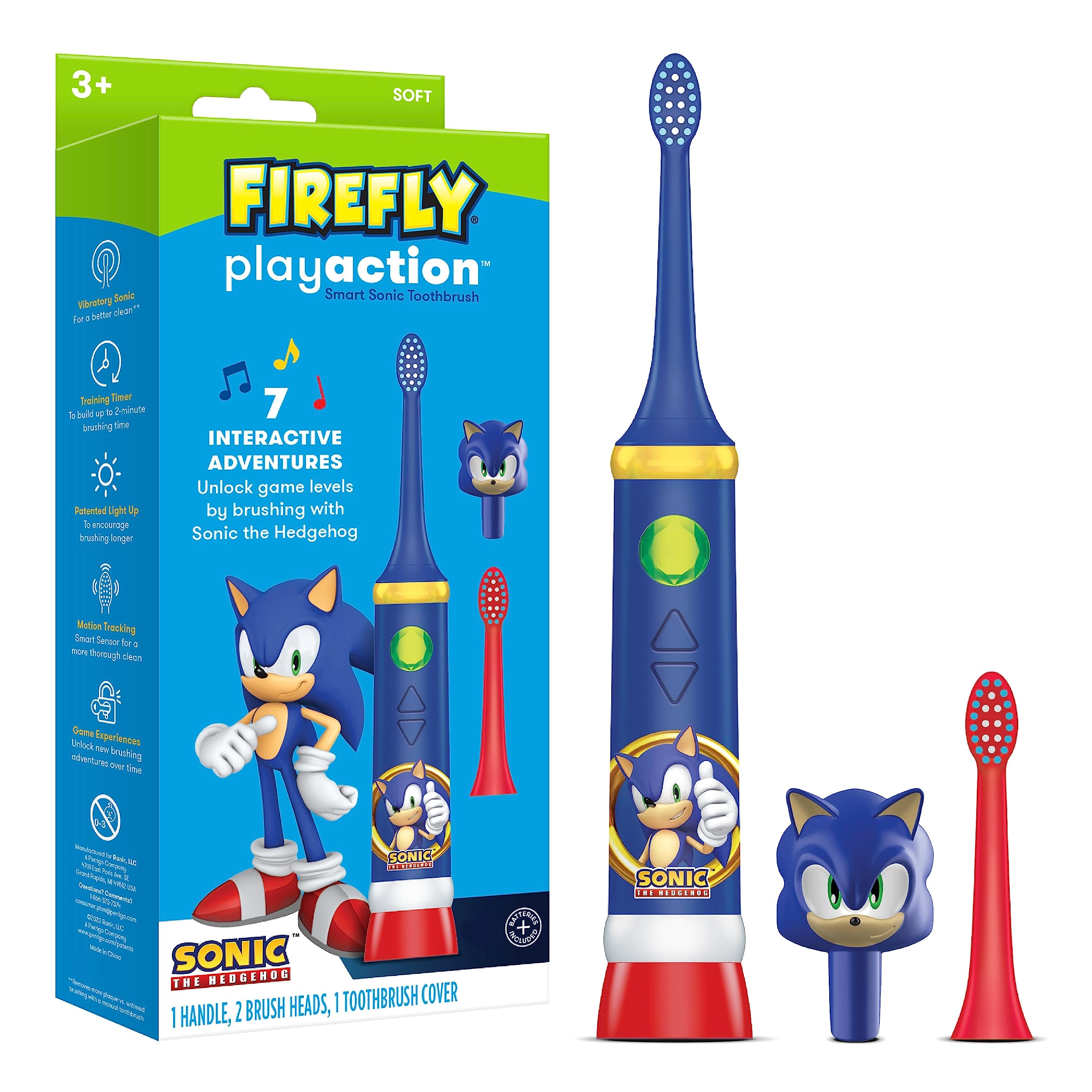 FIREFLY Play Action Sonic The Hedgehog Toothbrush Kit - Interactive Batteries Included Ages 3+