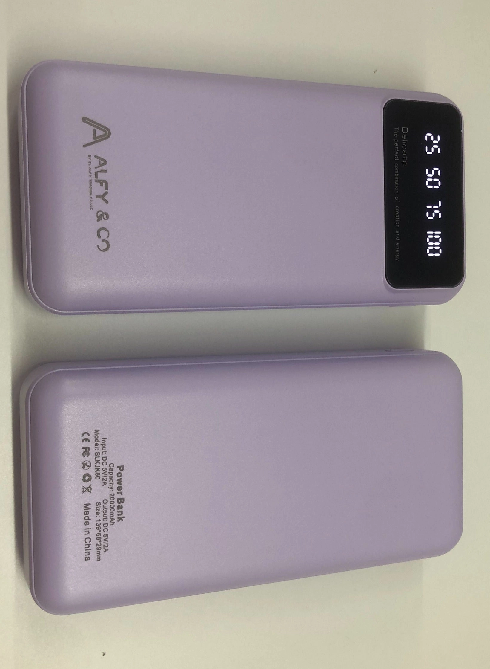 Purple 20000 mah Power Bank - 20000mAh 22.5W