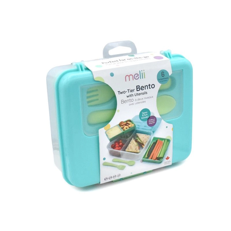 2 Tier Bento Lunch Box - Turquoise