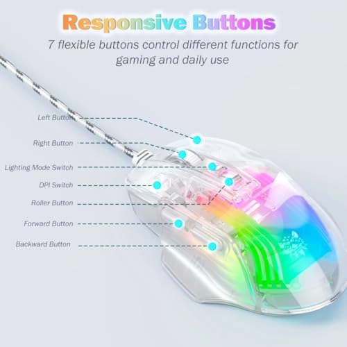 Crystal Shell Gaming Mouse - USB
