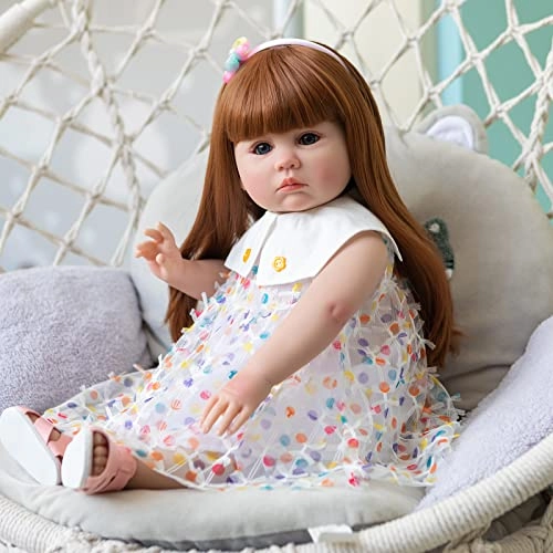 Princess Julieat Reborn Baby Doll - 60 cm Long Red Hair Brown Eyes