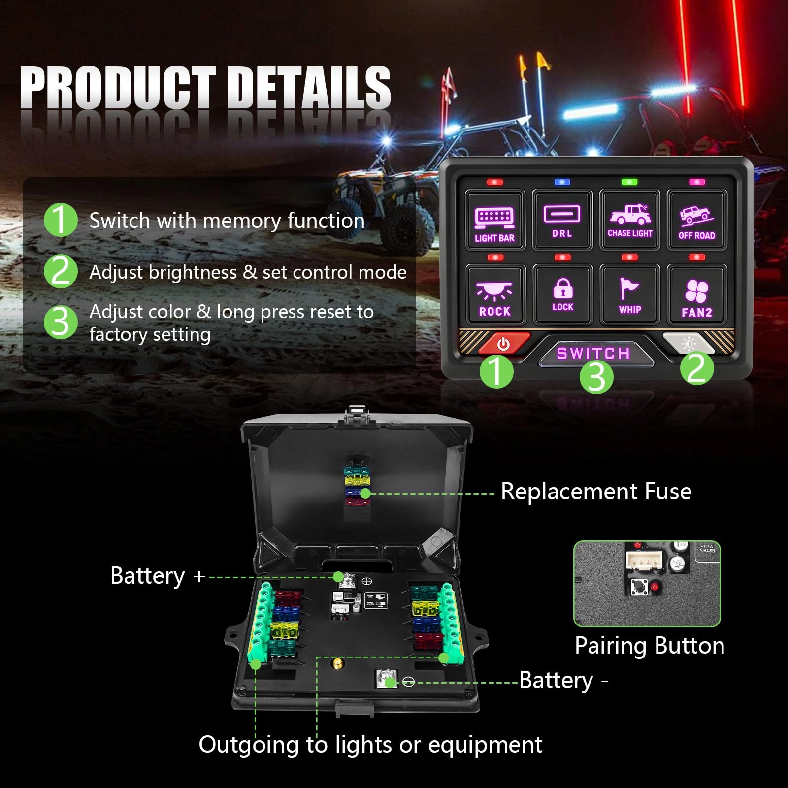 RGB Switch Panel - APP Control Bluetooth Dimmable