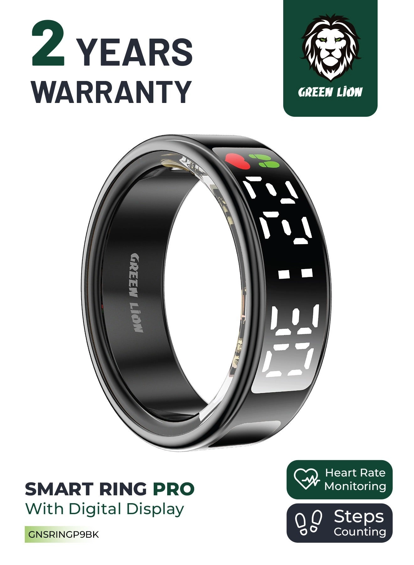 GREEN LION Smart Ring Pro - Digital Display Magnetic Charging Case