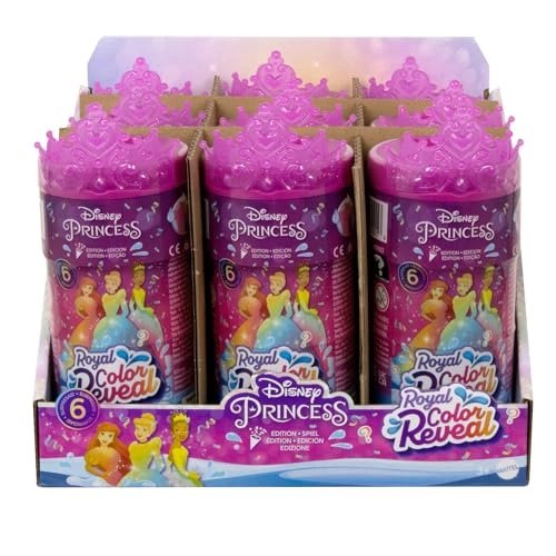 Disney Princess Royal Color Reveal Doll - 6 Unboxing Surprises Party Series Ages 3+