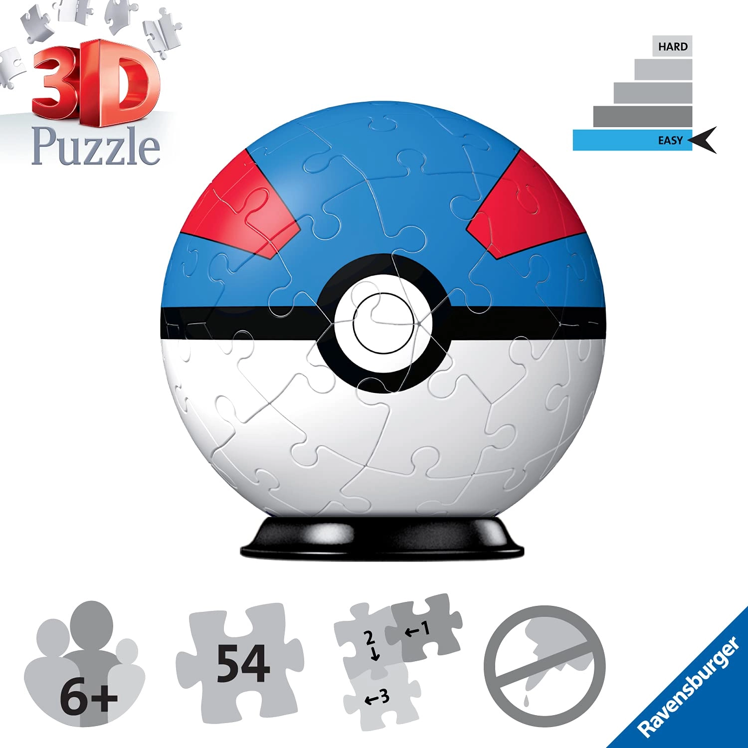 Pokemon Great Ball 3D Puzzle (11265) - 54 pcs
