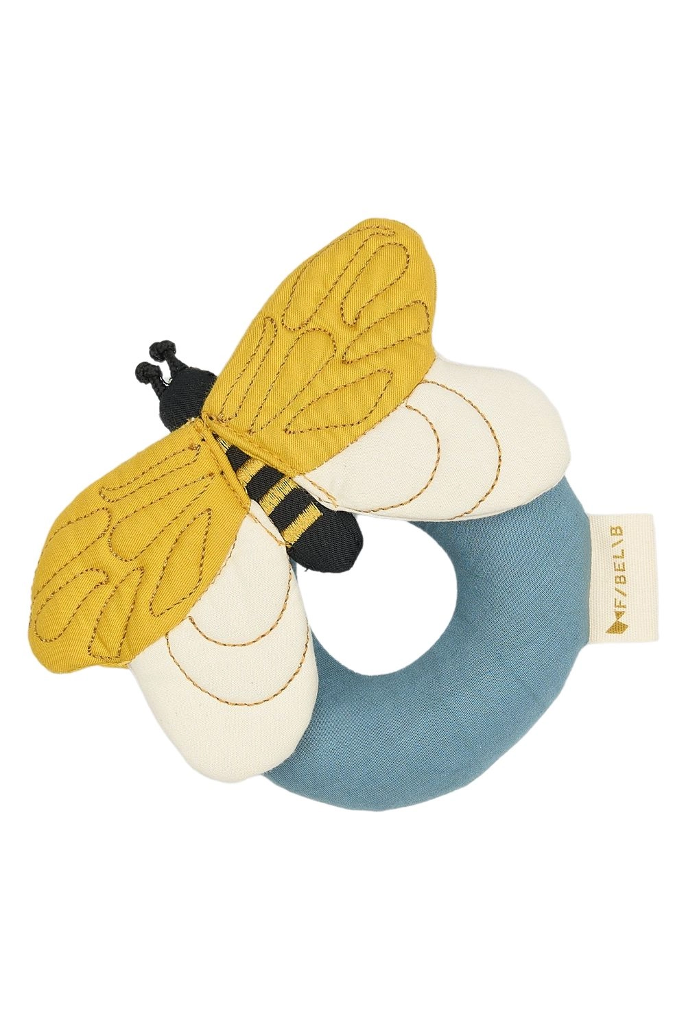 Fabelab Organic Cotton Rattle - Suitable for 0 month & above 100% Cotton Organic Bee