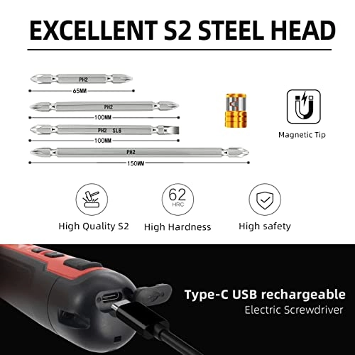 Mini Cordless Electric Screwdriver - 6N.m Torque Type C USB