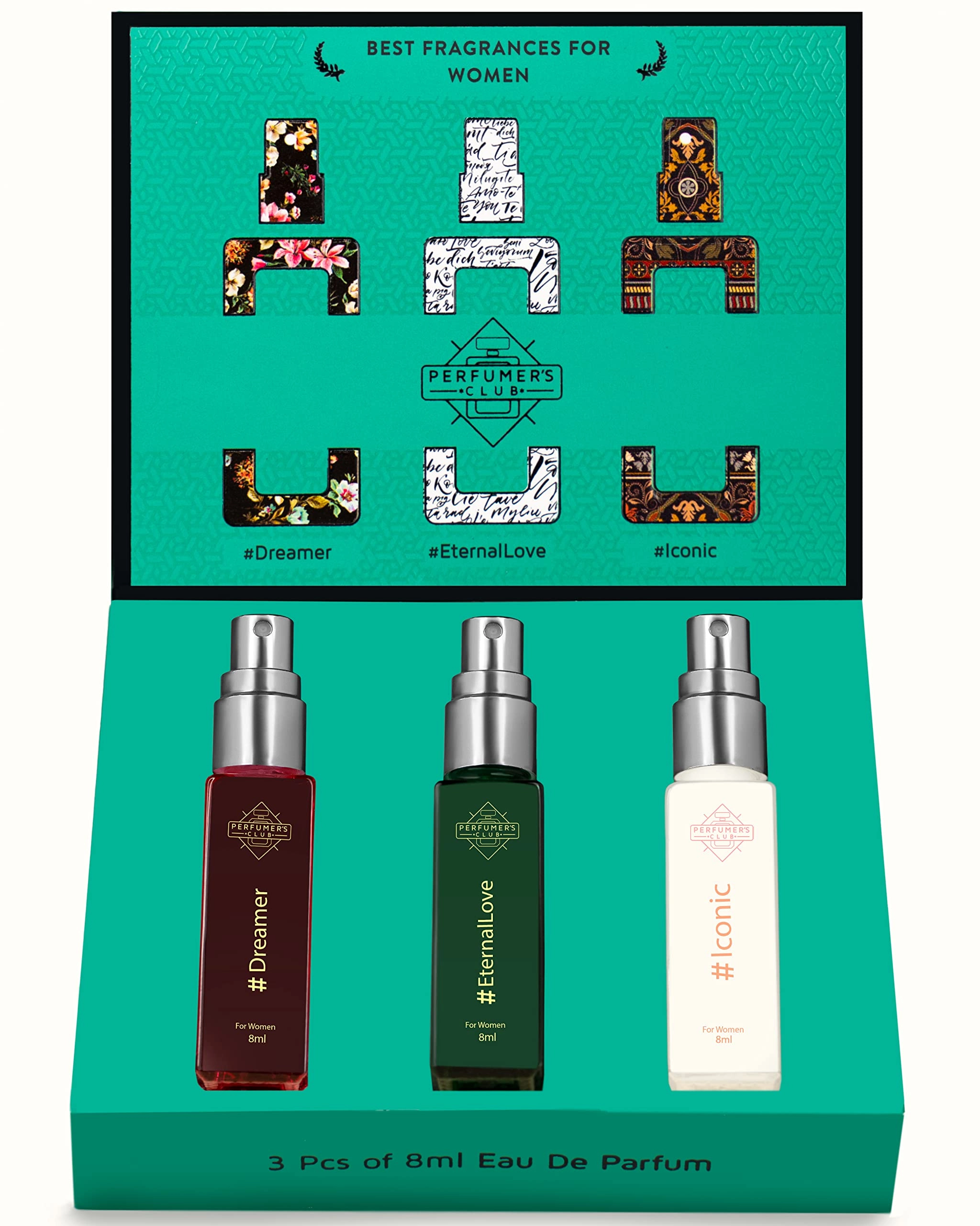 PERFUMERS CLUB (Refill) Iconic - Eau de Parfum 8ml + Dreamer - Eau de Parfum 8ml + EternalLove - Eau de Parfum 8ml
