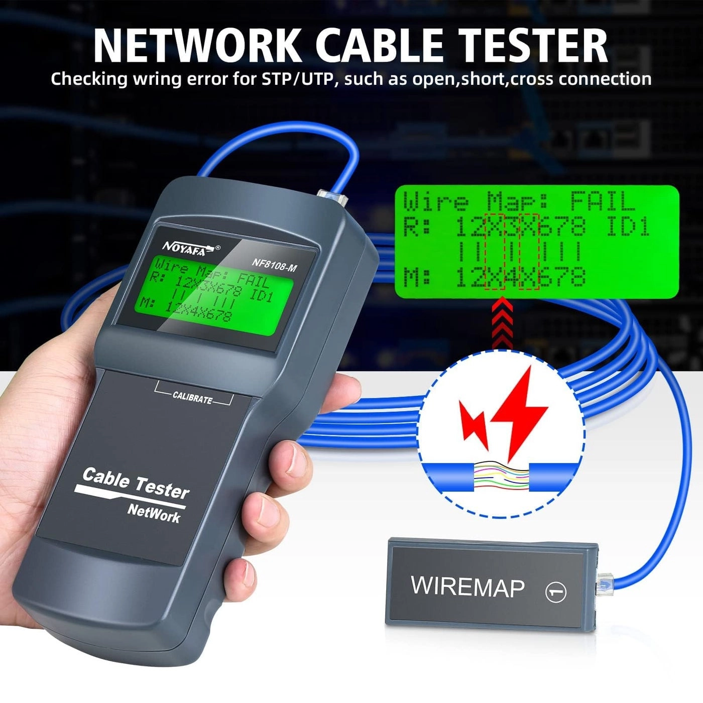 Network Cable Tester - RJ45 Measure Length
