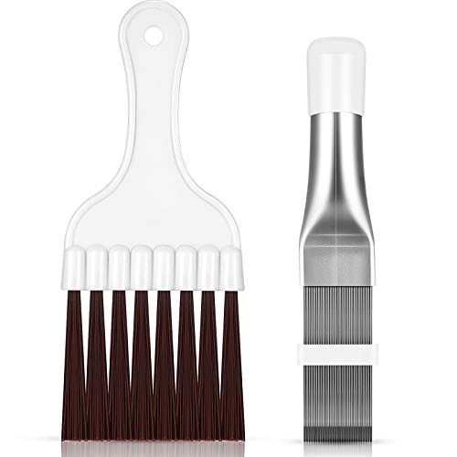 Air Conditioner Fin Comb & Cleaner - 2 Pack Stainless Steel & Plastic Brown