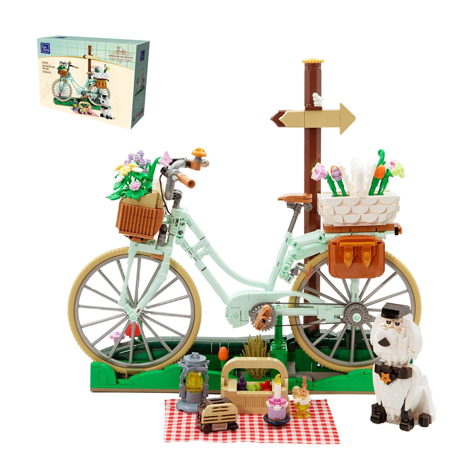 PANTASY Spring Picnic Bicycle Clamp Building Blocks Set