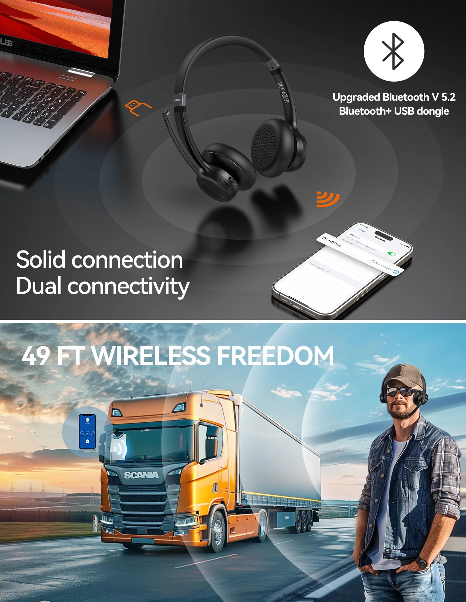 TK-HS012 Wireless Headset