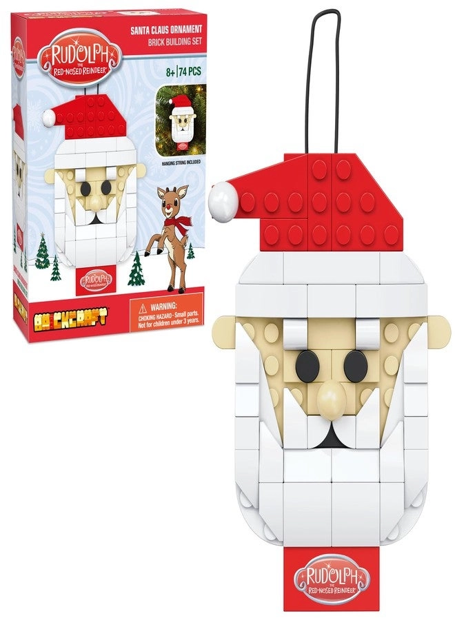 Brickcraft Rudolph the Red-Nosed Reindeer Santa Claus Ornament - 74 pcs