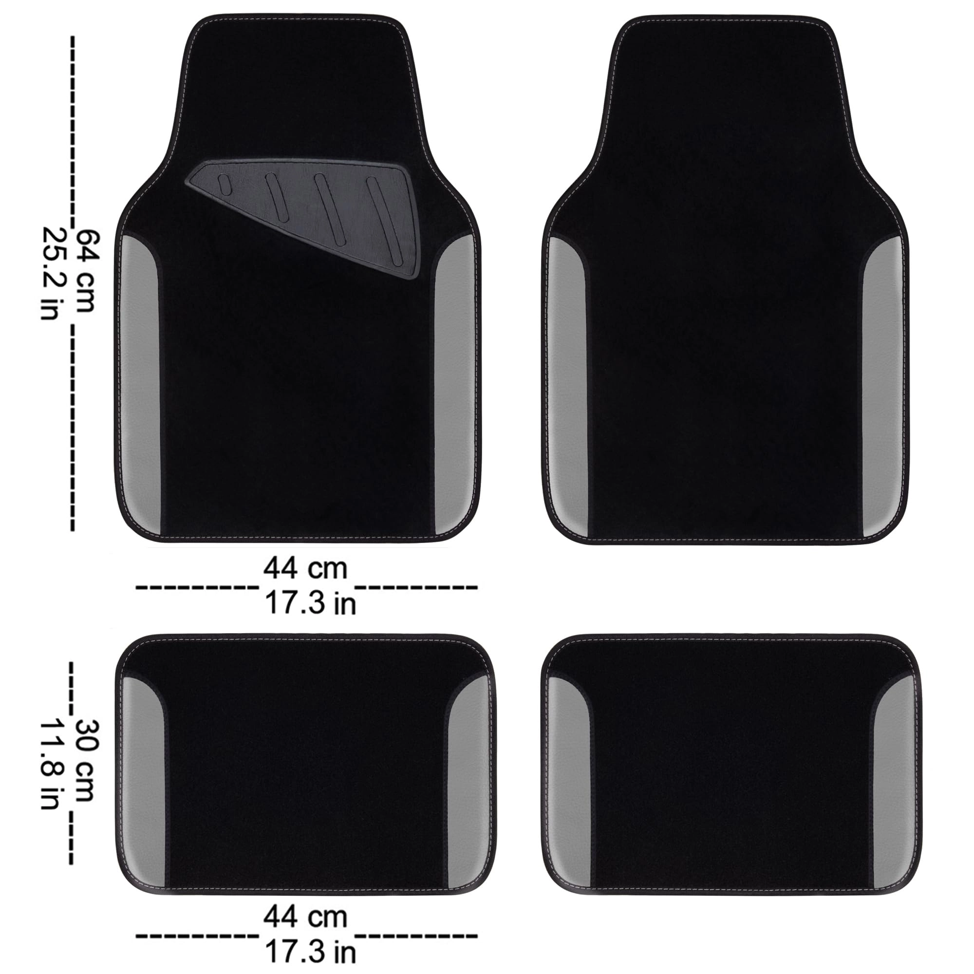 Car Seat Covers - Air Mesh Leather + Car Floor Mats - Waterproof + Steering Wheel Cover - Sporty