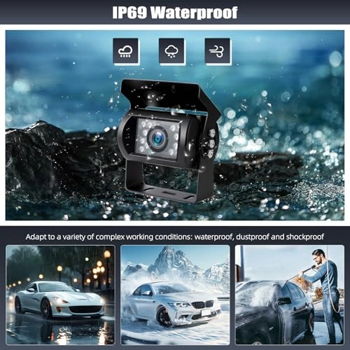 Reversing Camera - 720P Night Vision 18-LED + 4-Pin Aviation Cable - 20M