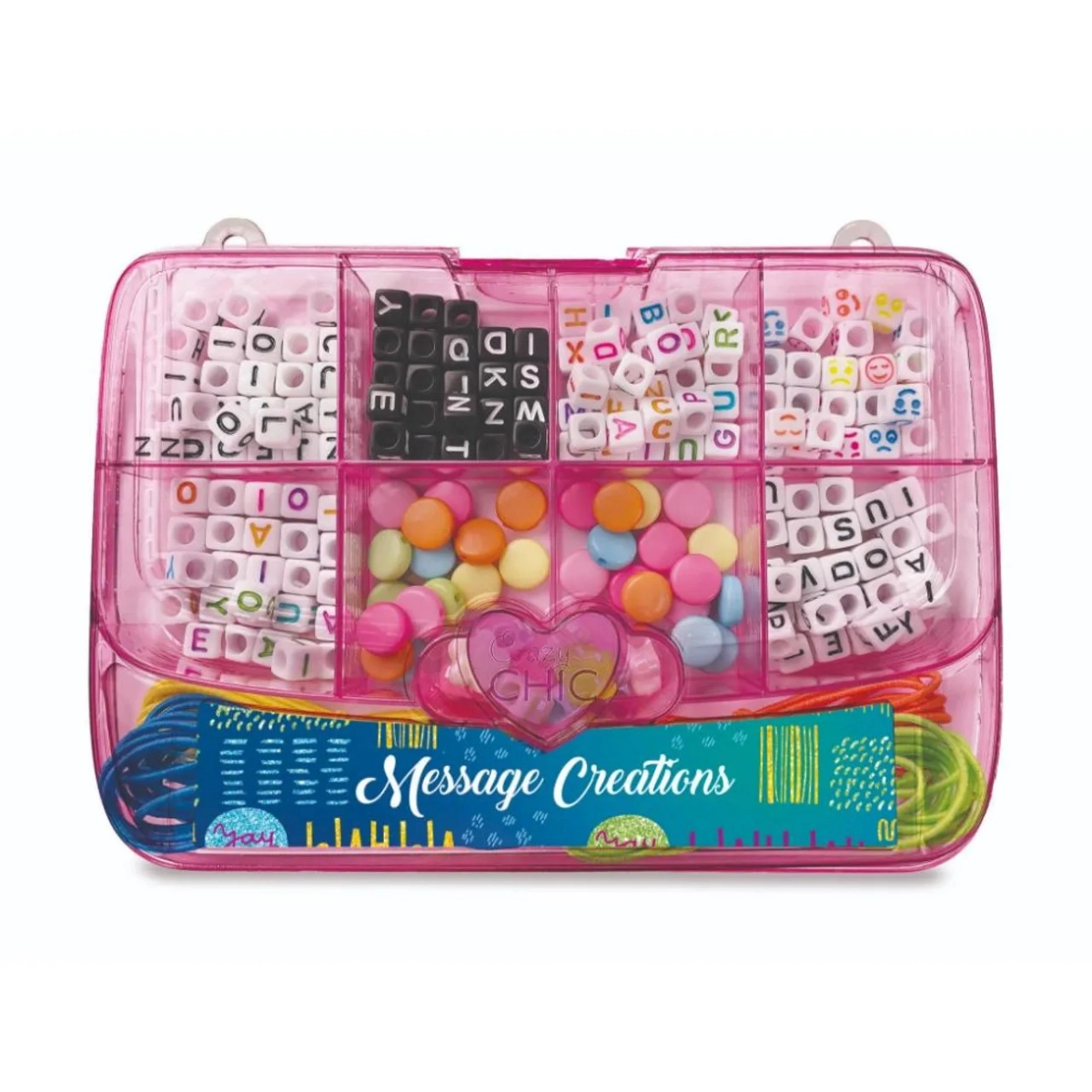 Crazy Chic Message Beads Bracelet Kit - Pink Suitable for 6 Years & Above