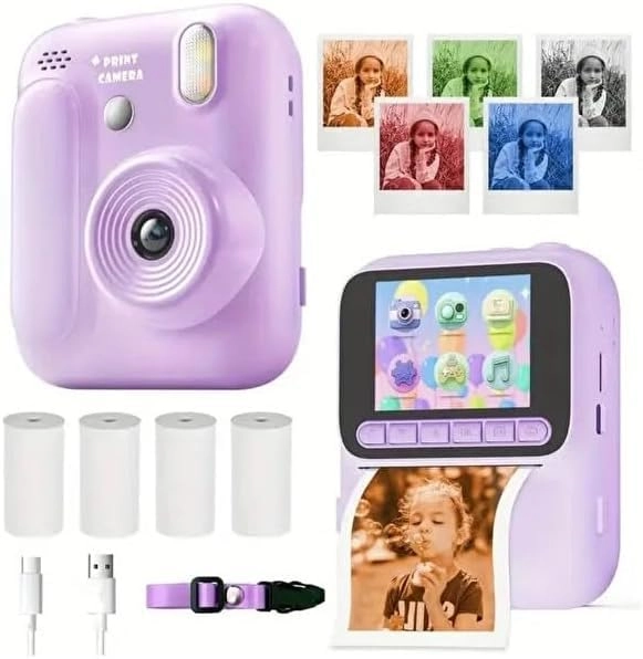 Kids Digital Camera - Instant Thermal Printer 4800W 1080p