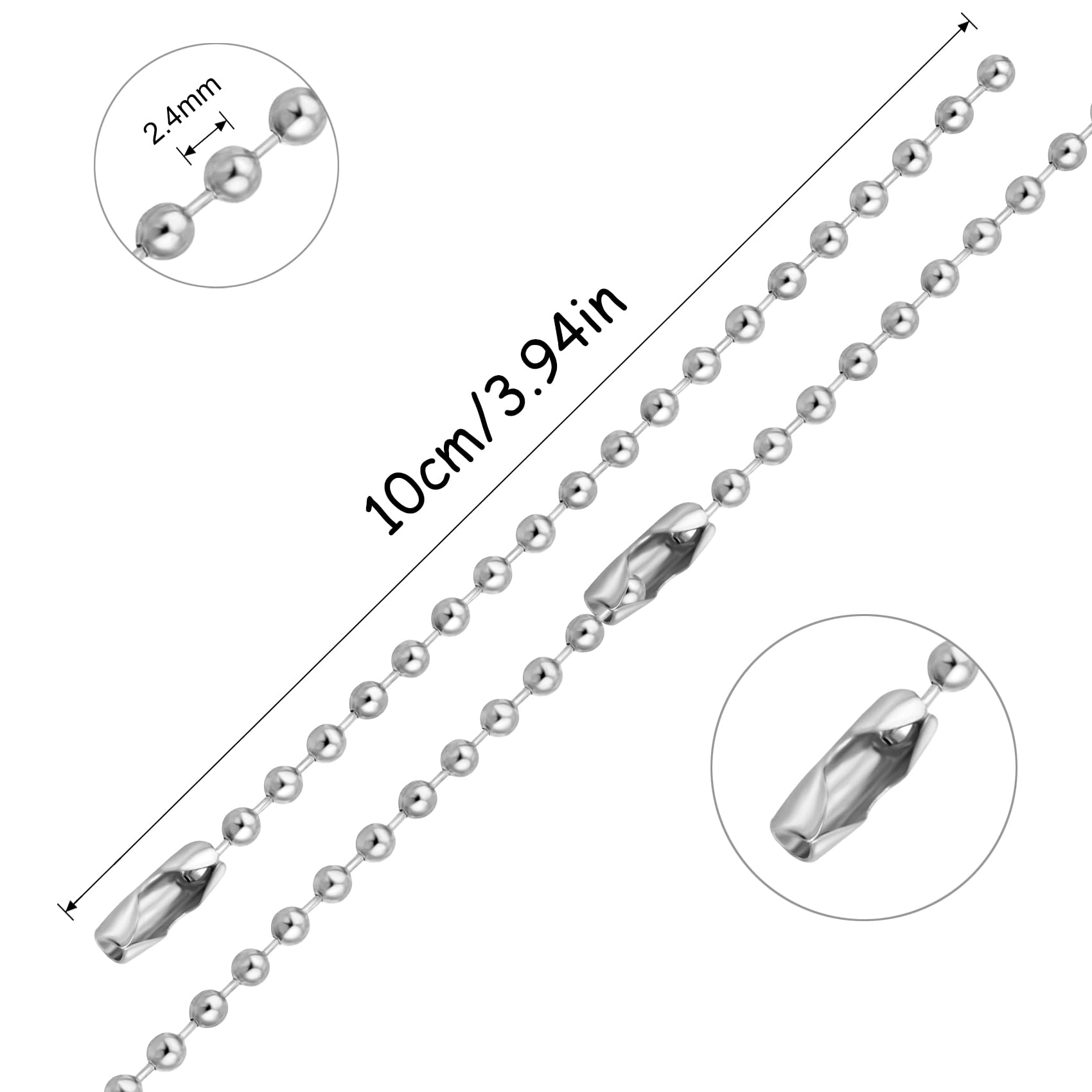 Ball Beads Chains - 20Pcs Purple 4 Inch