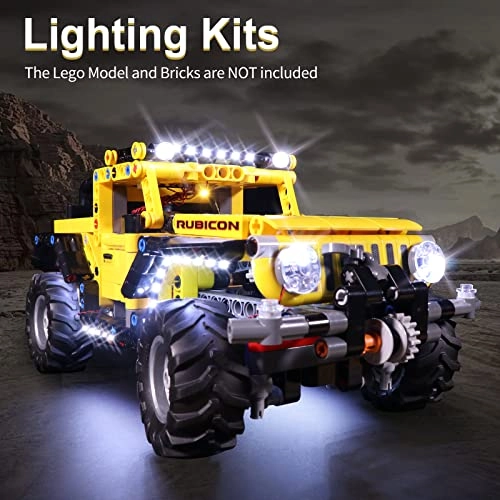 LED Light Kit for Lego Jeep Wrangler - Compatible with Lego 42122 Remote Control Version