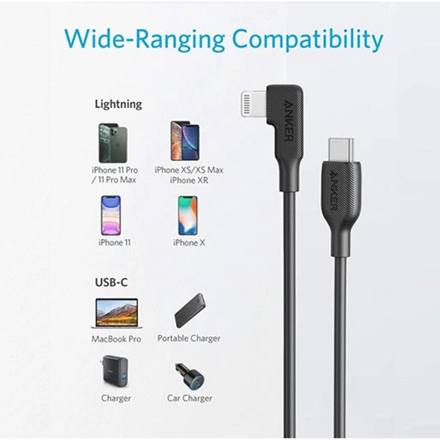 Anker Usb-c To 90 Degree Lightning Cable USB-C to Lightning 0.9m
