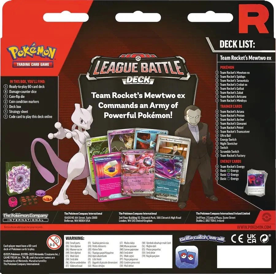 Team Rocket’s Mewtwo ex League Battle Deck - 60-card + Ultra Pro Scarlet & Violet 4-Pocket Portfolio + Pro-Binder Eclipse 4-Pocket Forest Green